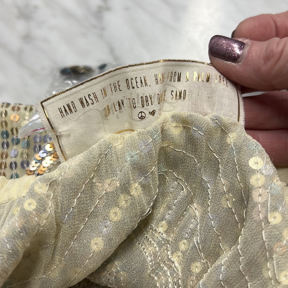 SOLD Jen’s Pirate Booty NWOT Off the Shoulder Beaded Dress Size S/M - Picture 7 of 8